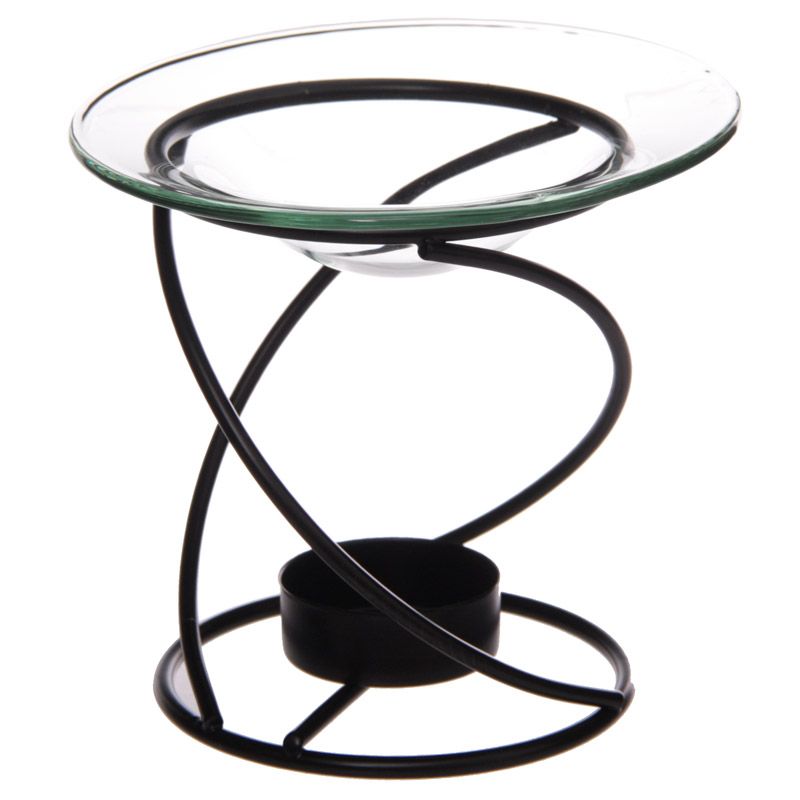 Brûleur spirale métal et coupelle en verre