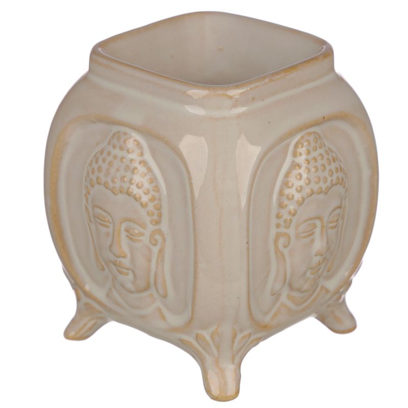 Brûleur carré bouddha Blanc beige