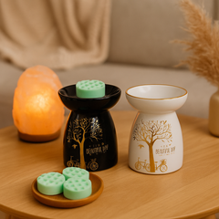 Brûleur abre de vie blanc doré