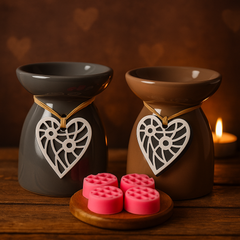 Coeur bois gris et brun