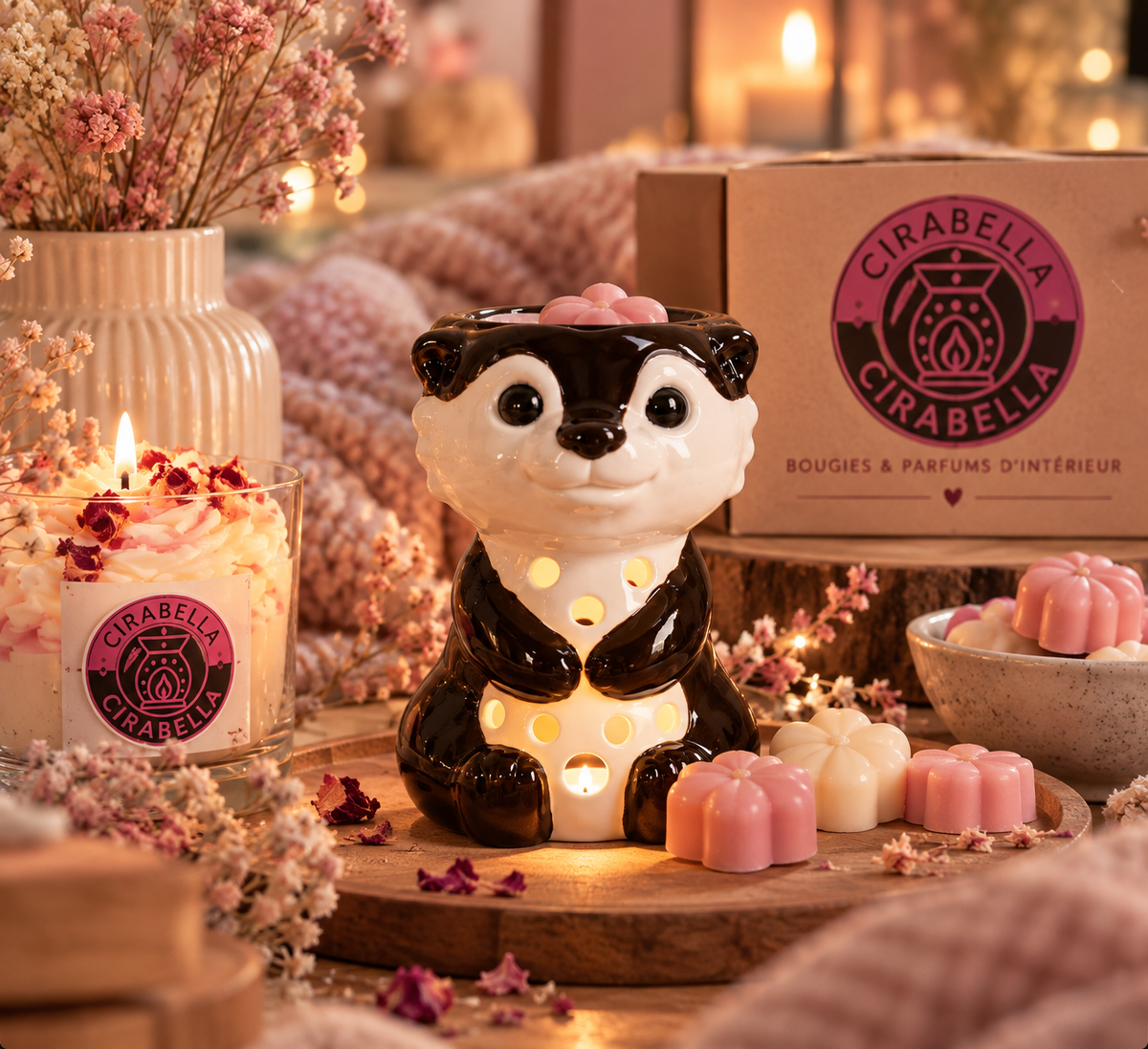 Brûle-parfum Loutre en céramique
