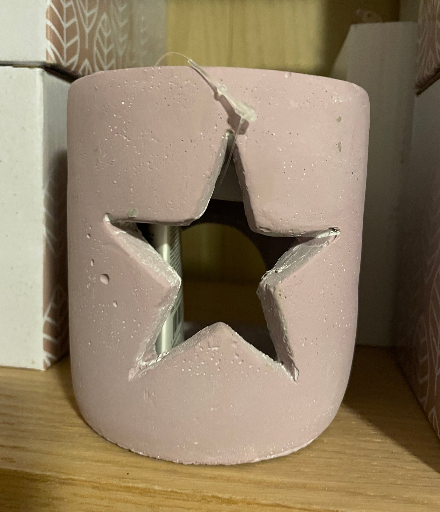 Brûleur ciment étoile mauve pastel