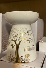 Brûleur abre de vie blanc doré