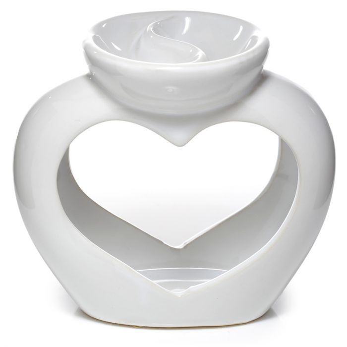 Brûleur double en forme de coeur blanc