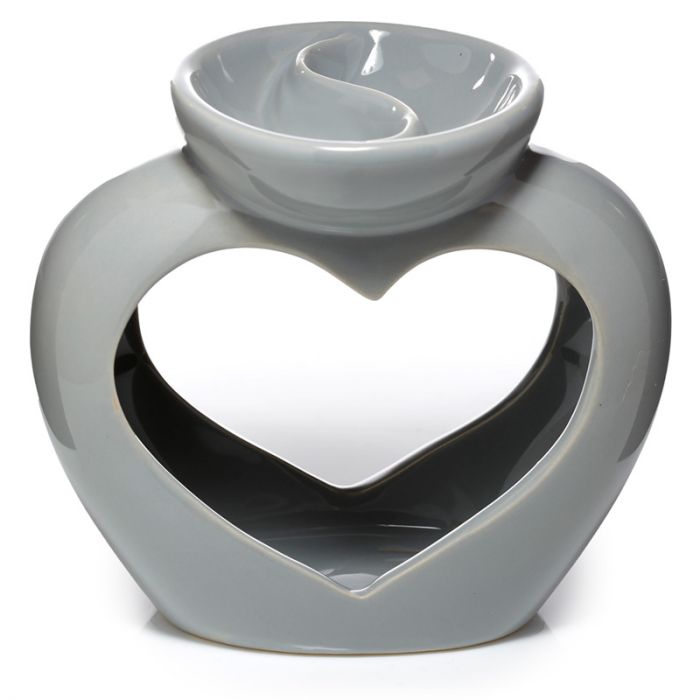 Brûleur double en forme de coeur Gris