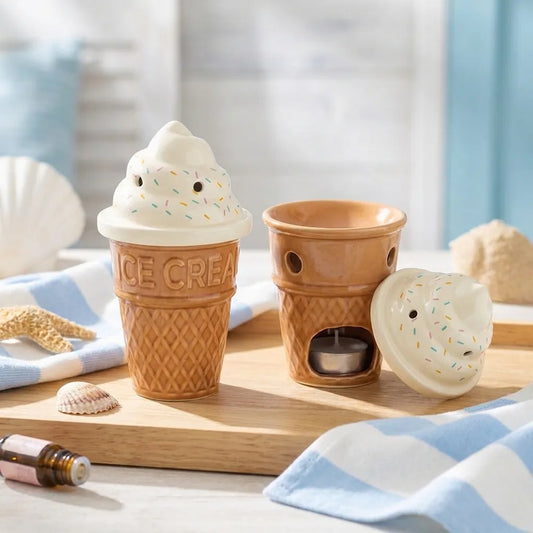 Brûle-parfum Cornet de Glace en céramique