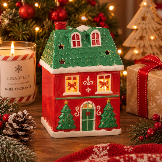 Bruleur maison de noel rouge