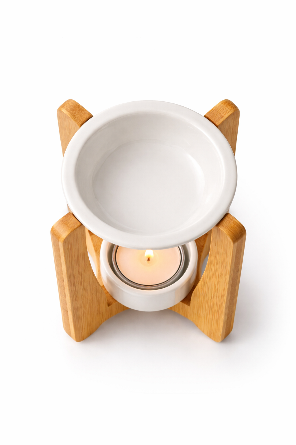 Brûle-parfum Simplicity Arche en céramique et bois