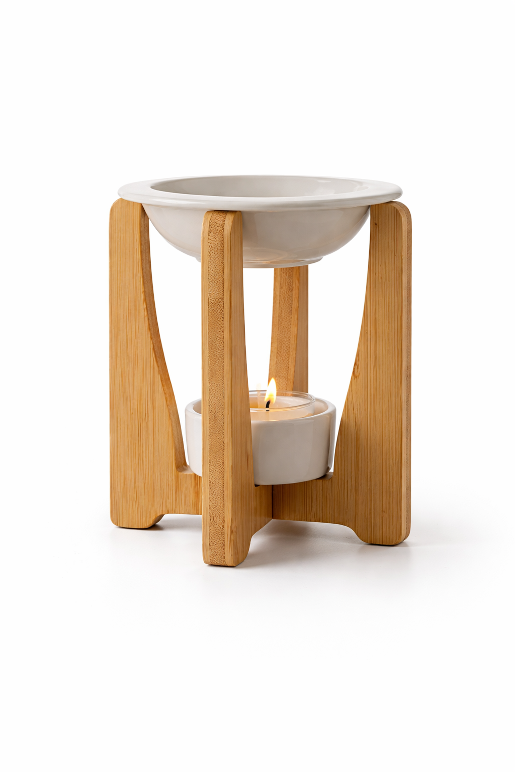 Brûle-parfum Simplicity Arche en céramique et bois