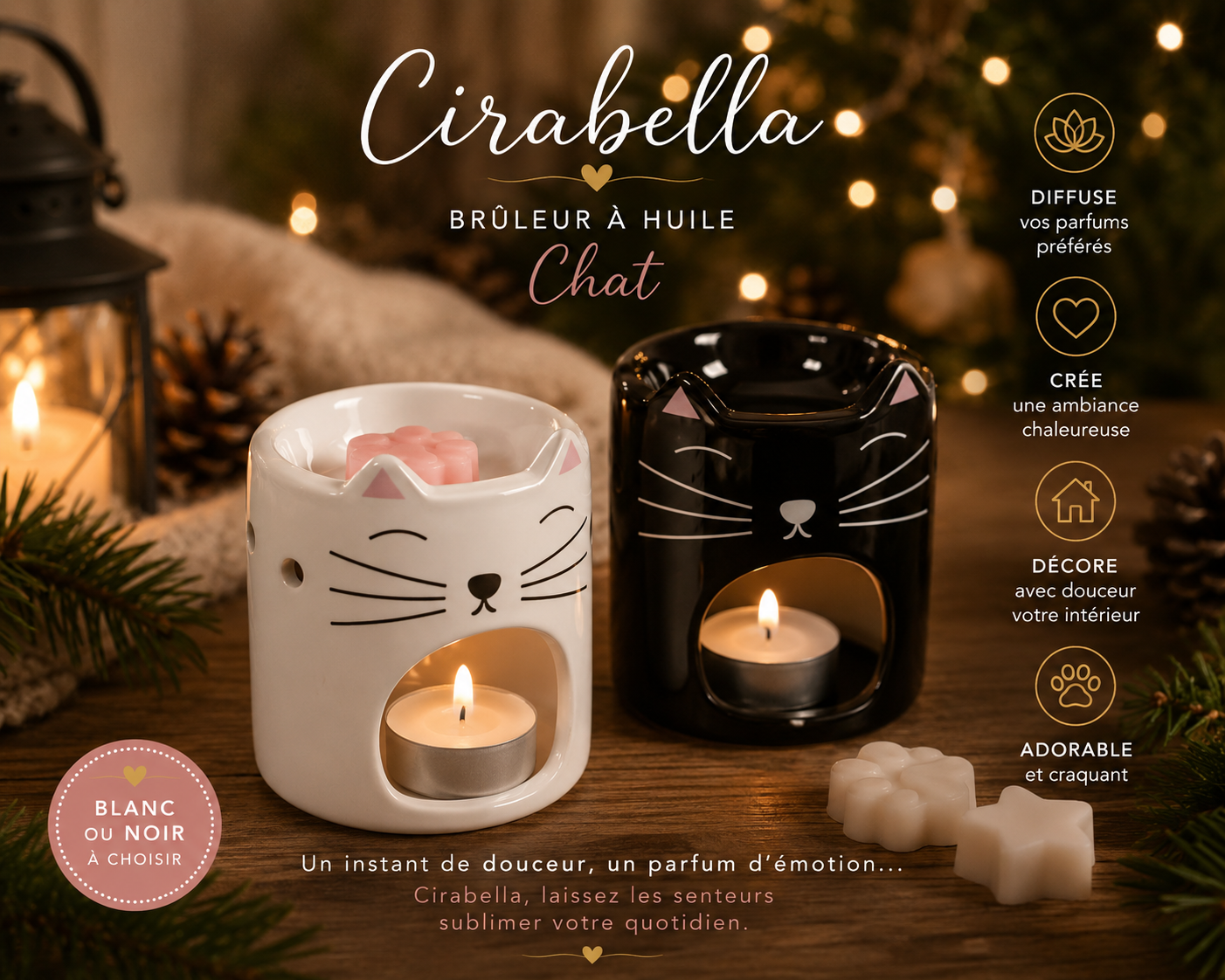 Brûleur petit chat NOIR