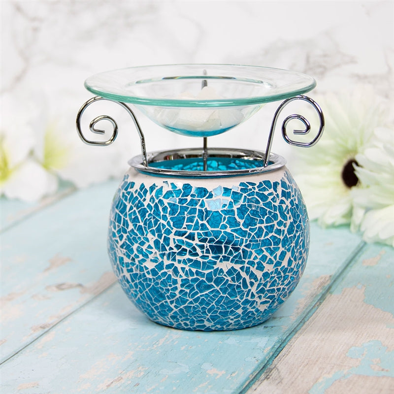 Brûleur à fondant rond à mosaïque bleu