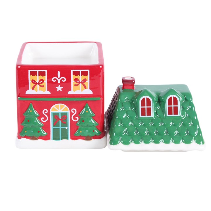 Bruleur maison de noel rouge