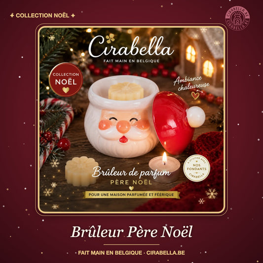 Brûleur de parfum en céramique Père Noël – Collection Noël Cirabella