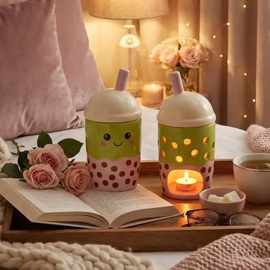 Brûle-parfum Bubble Tea Kawaii en céramique